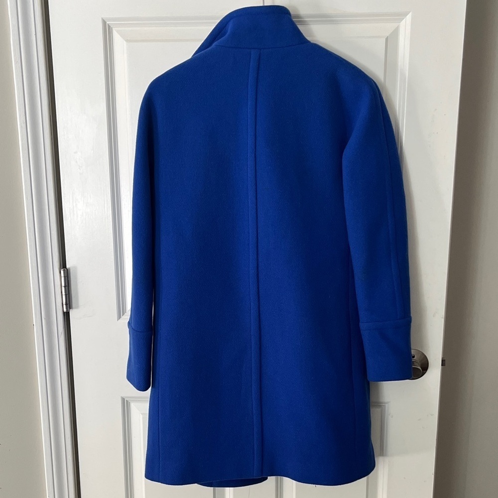 J. Crew Sapphire Blue Wool Stadium Coat by Nellie Gori Sz 0 - Picture 9 of 9